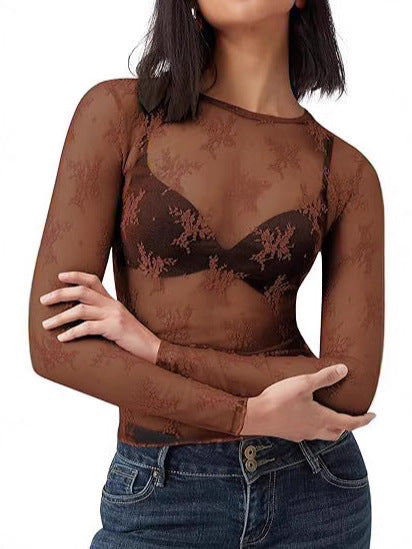 Sheerluxe Long sleeve mesh top