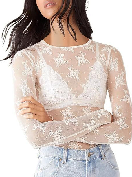 Sheerluxe Long sleeve mesh top
